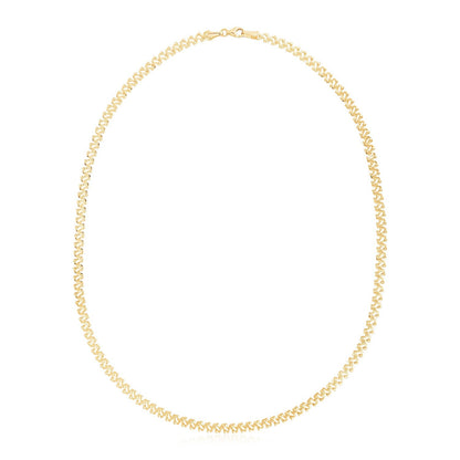 14k Yellow Gold High Polish The Textured Fancy Chain Necklace (4mm) by Bids.com