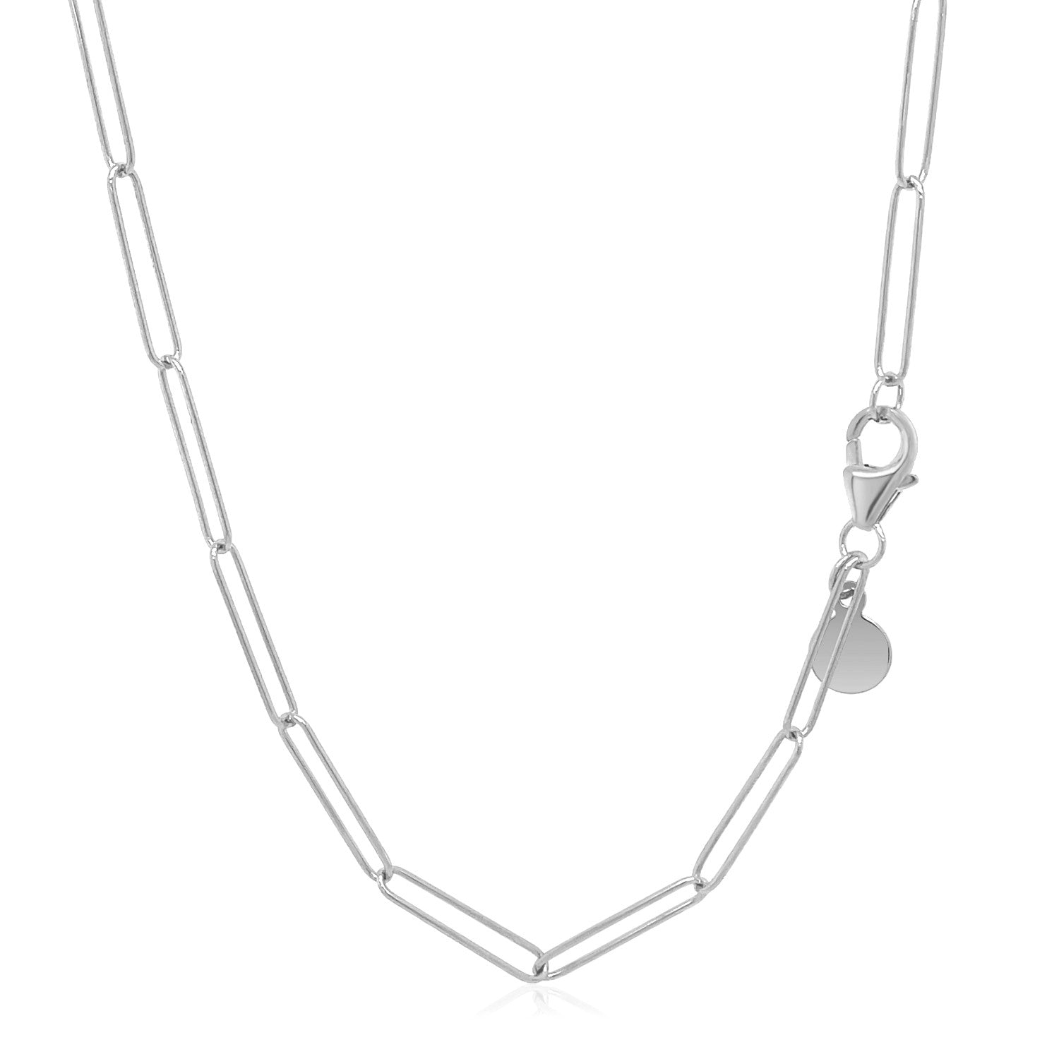 14k White Gold Wire Paperclip Chain (2.7mm) by Bids.com