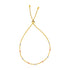 14k Tri-Color Gold Textured Bead Station Lariat Bracelet (5.00 mm) 