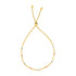 14k Tri-Color Gold Textured Bead Station Lariat Bracelet (5.00 mm) by Avera Group