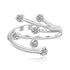 Sterling Silver Rhodium Finished White Cubic Zirconia Embellished Toe Ring 