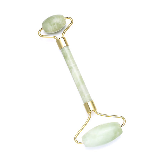 Genuine Jade Face Roller - Natural Facial Massage Tool for Anti-Aging & Lymphatic Drainage - DestGlow