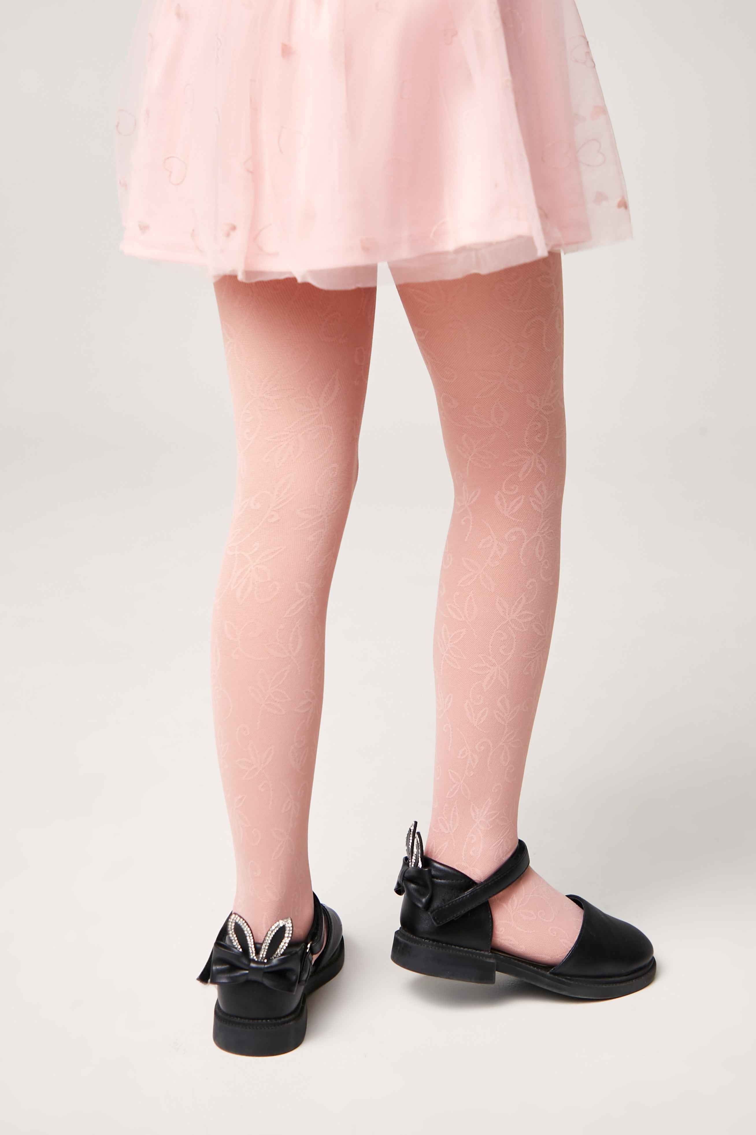 Conte Tights for girls Ketty 40 Den - Floral Pattern