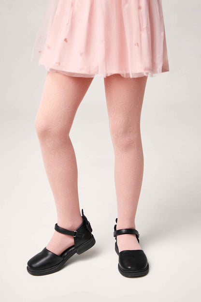 Conte Tights for girls Ketty 40 Den - Floral Pattern