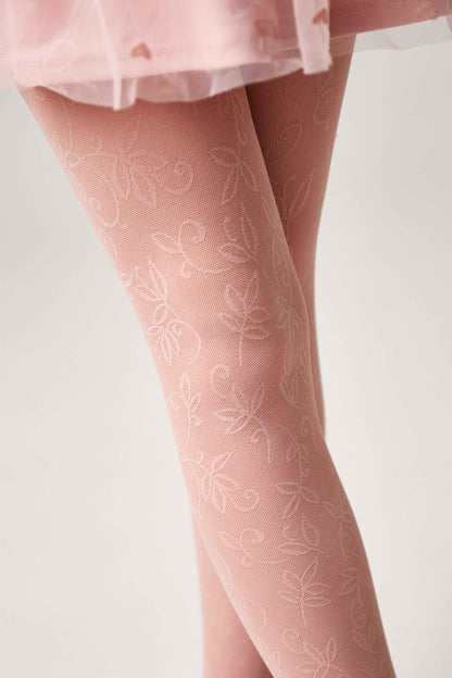 Conte Tights for girls Ketty 40 Den - Floral Pattern
