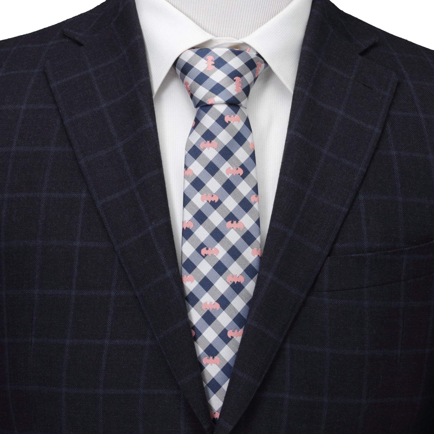 DC Batman Plaid Navy Men&