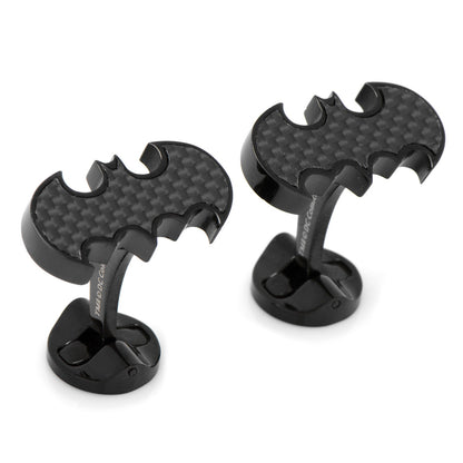 DC Batman Stainless Steel Carbon Fiber Cufflinks by Cufflinks.com