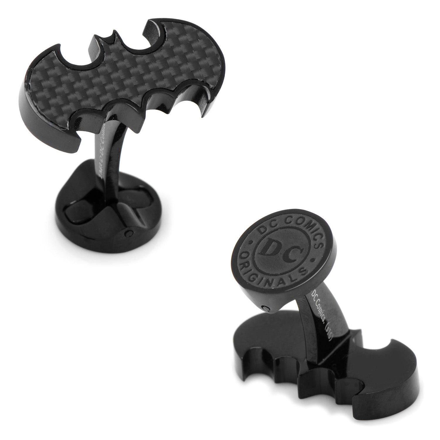 DC Batman Stainless Steel Carbon Fiber Cufflinks by Cufflinks.com