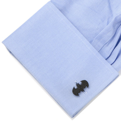 DC Batman Stainless Steel Black Pave Crystal Cufflinks by Cufflinks.com