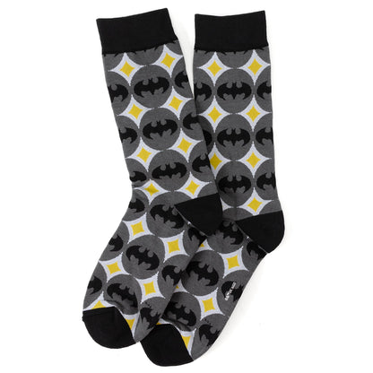 DC Batman Circle Gray Black Men&