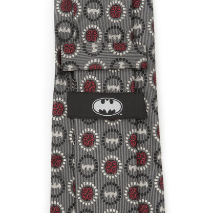 DC Batman Medallion Symbol Charcoal Silk Men&