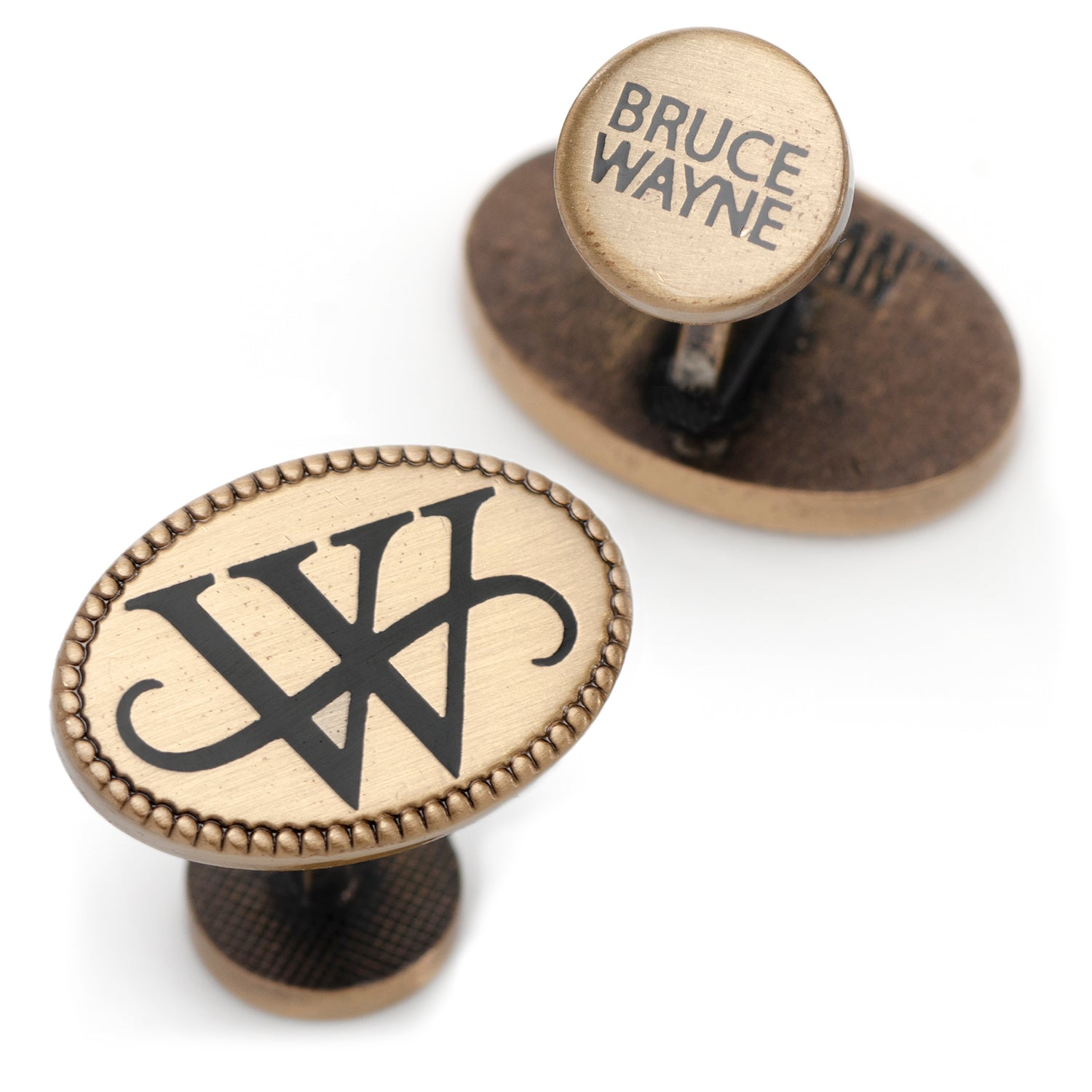DC Batman Wayne Monogram Gold Cufflinks by Cufflinks.com