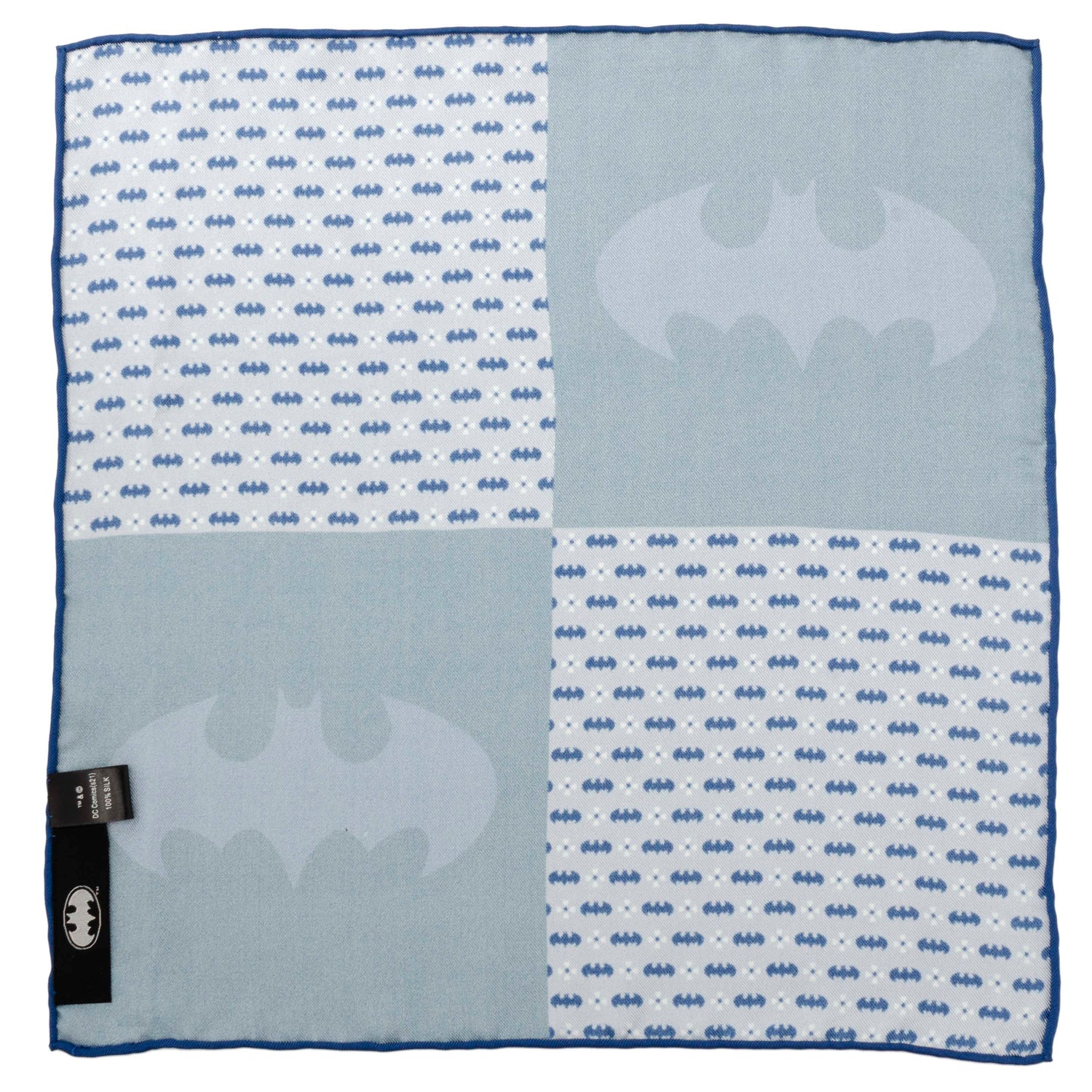 DC Batman Multi Motif Blue Pocket Square by Cufflinks.com