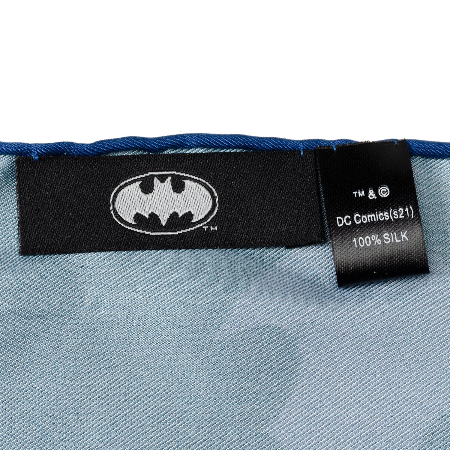 DC Batman Multi Motif Blue Pocket Square by Cufflinks.com