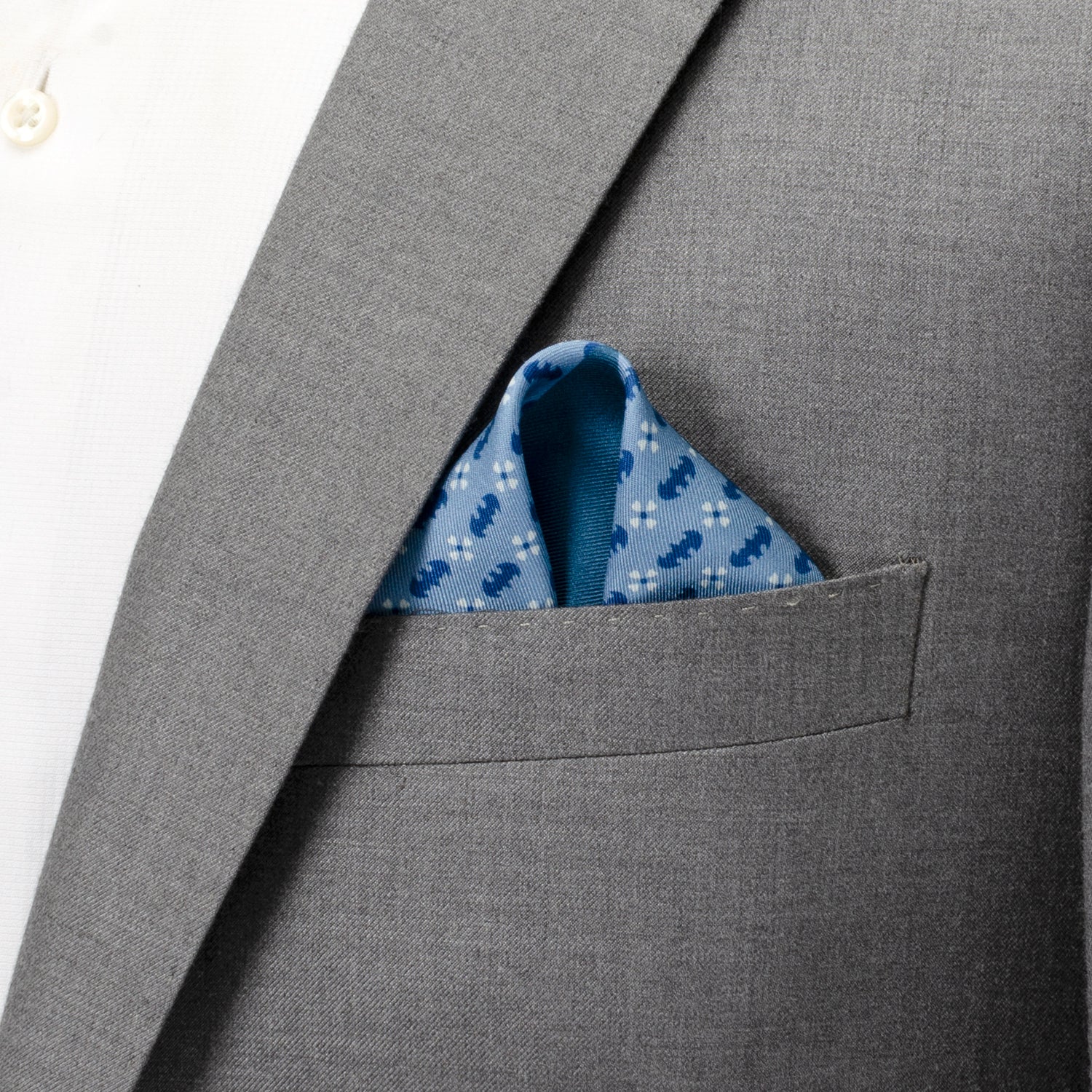DC Batman Multi Motif Blue Pocket Square by Cufflinks.com