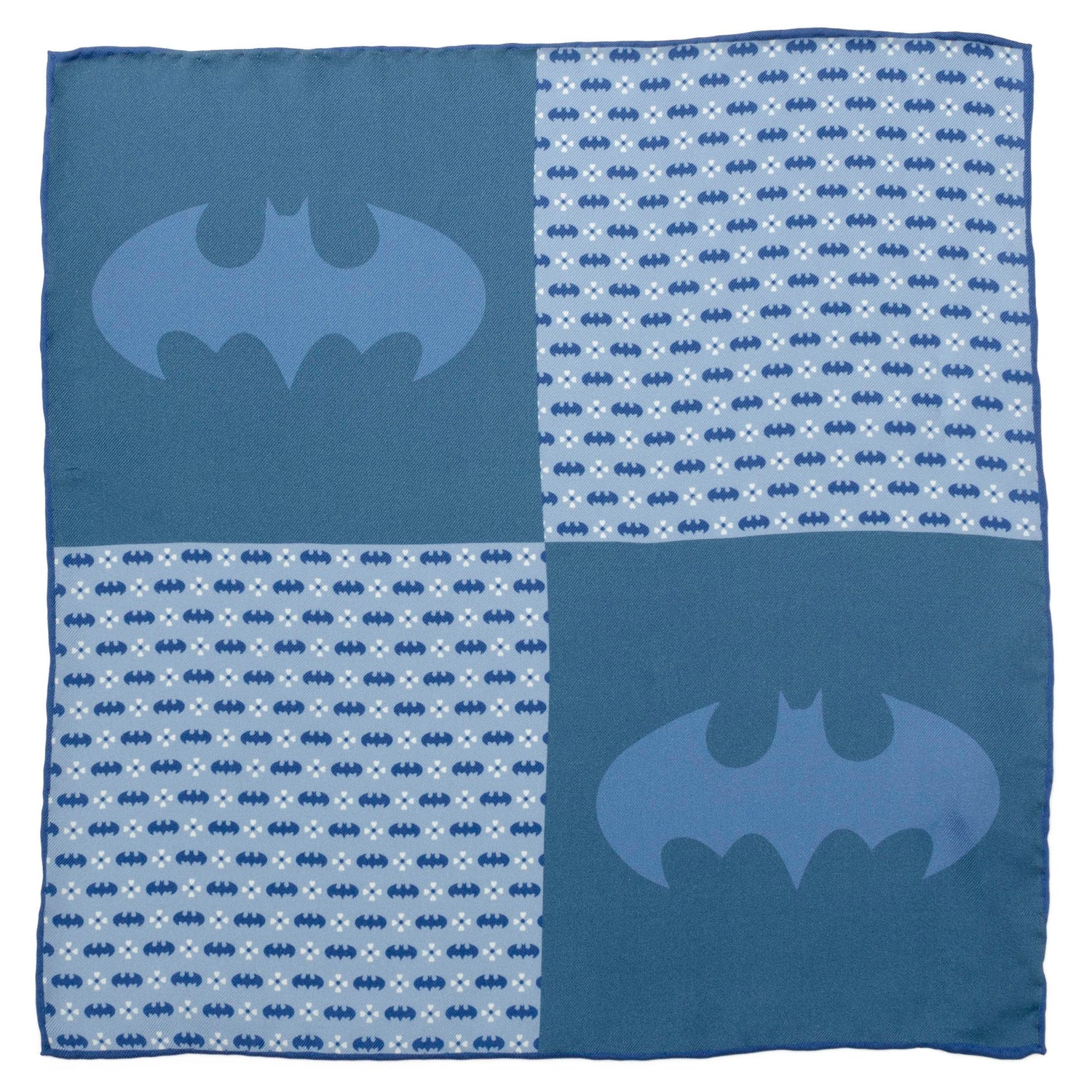 DC Batman Multi Motif Blue Pocket Square by Cufflinks.com