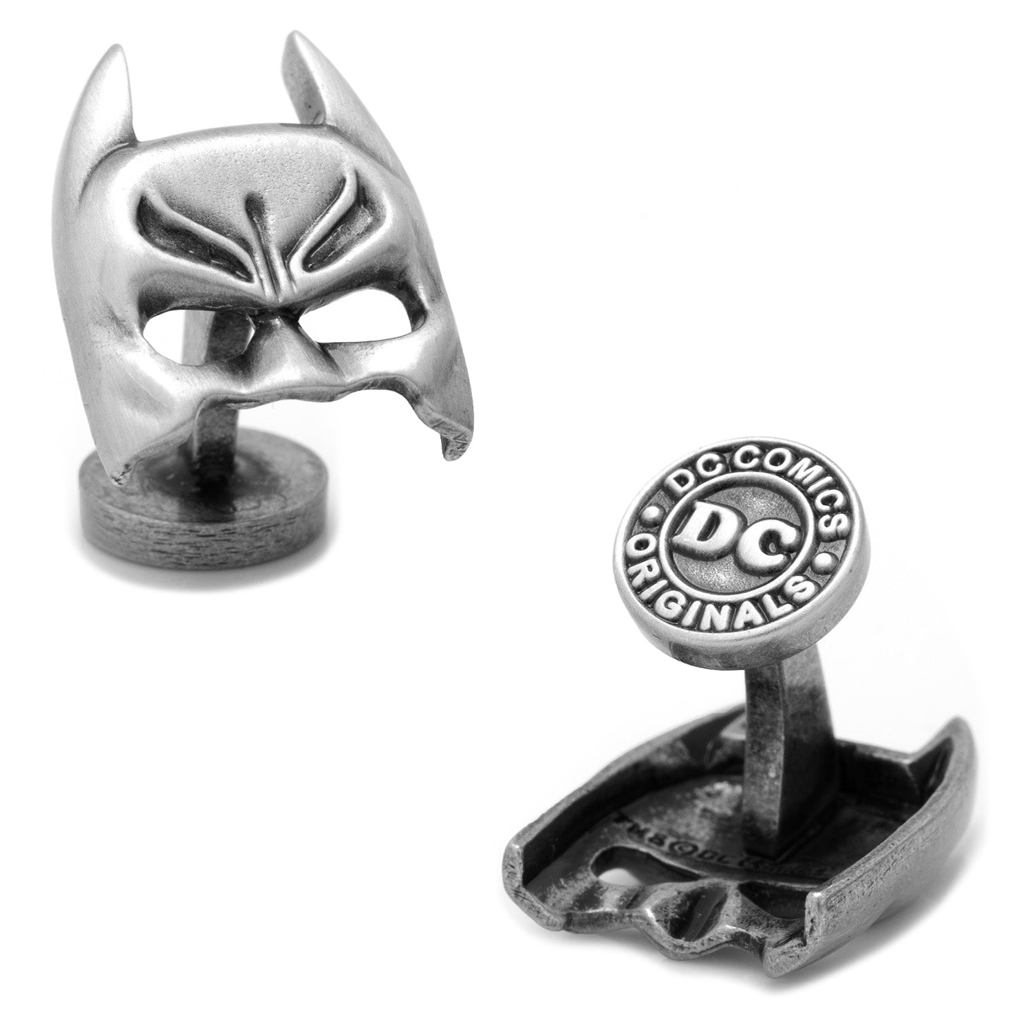 DC Batman Cowl Mask Silver Cufflinks by Cufflinks.com