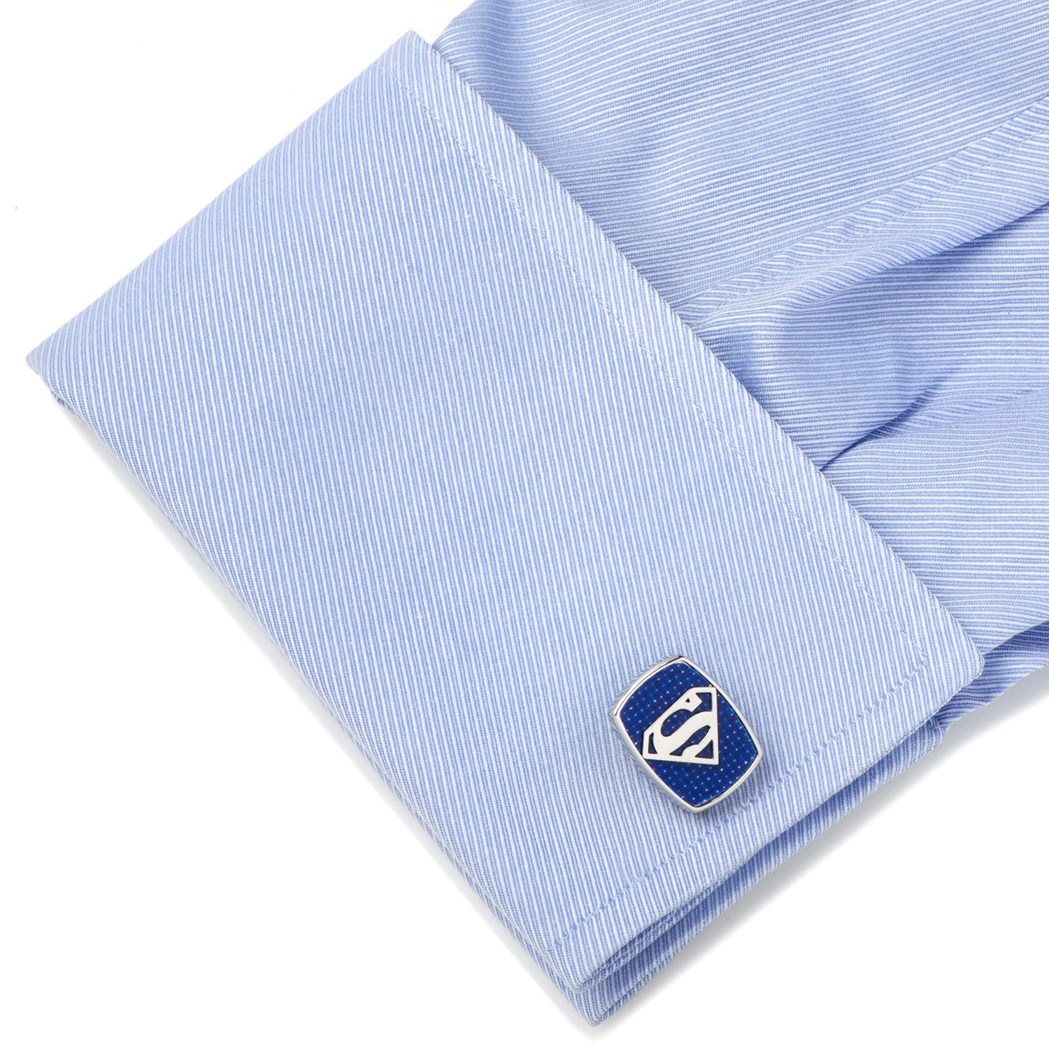 DC Superman Stainless Steel Carbon Fiber Cufflinks by Cufflinks.com