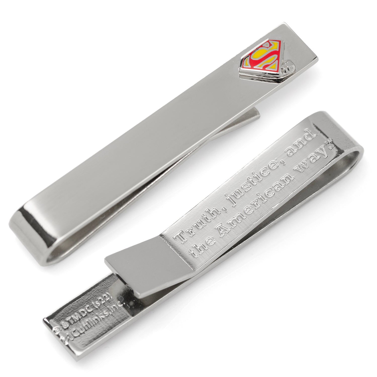 DC Superman Hidden Message Silver Tie Bar by Cufflinks.com