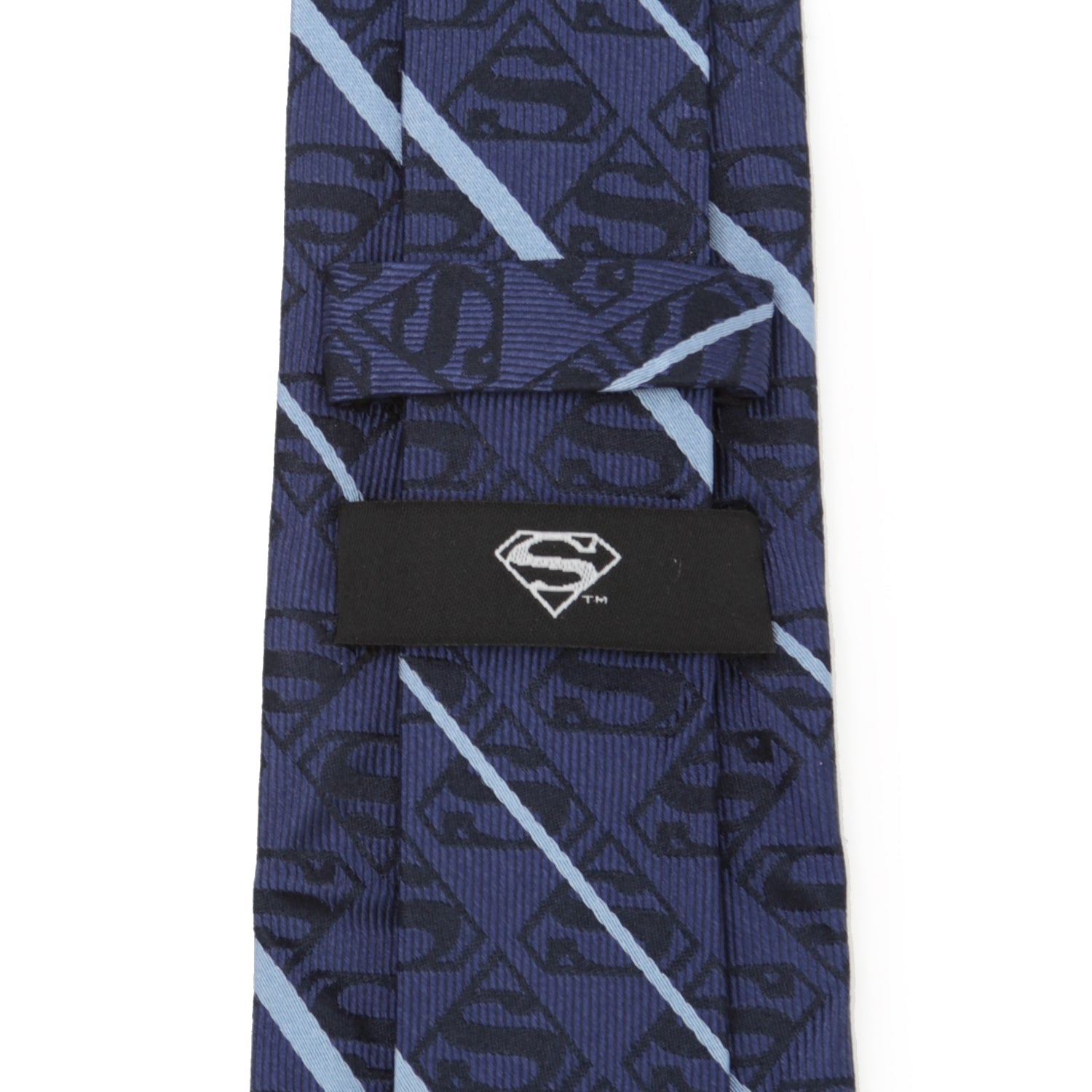 DC Superman Stripe Pattern Blue Silk Men&