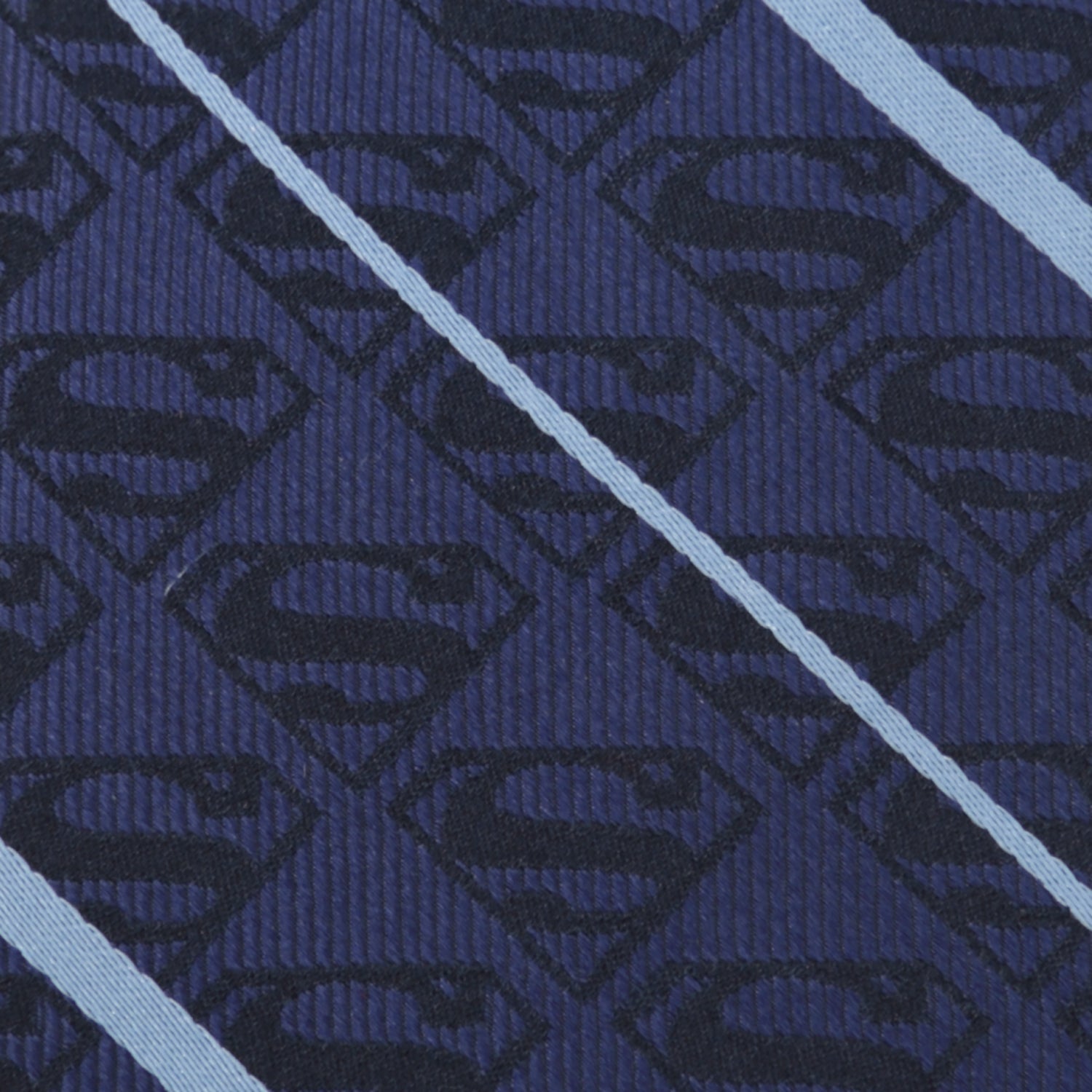 DC Superman Stripe Pattern Blue Silk Men&