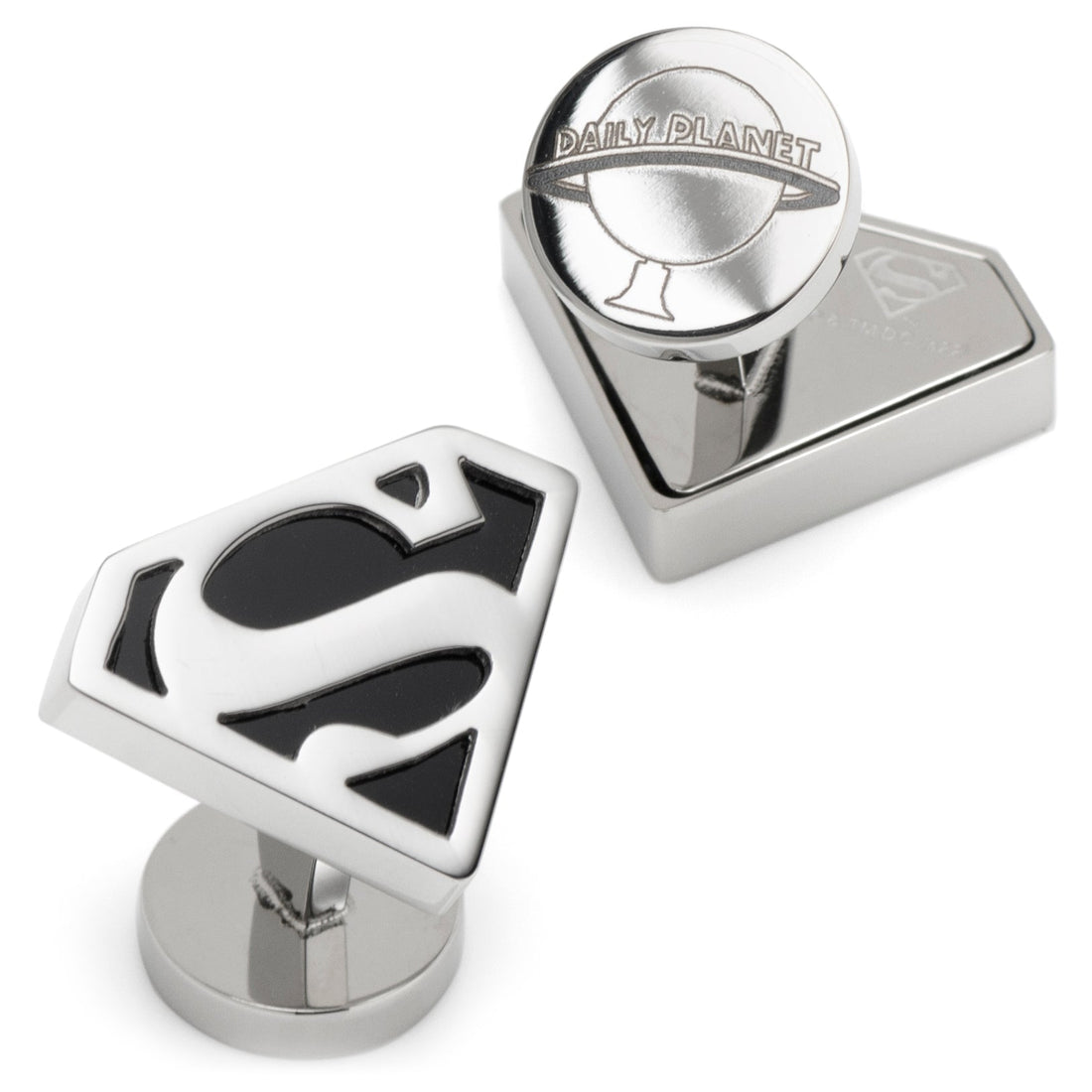 DC Superman Black Onyx Stainless Steel Cufflinks by Cufflinks.com