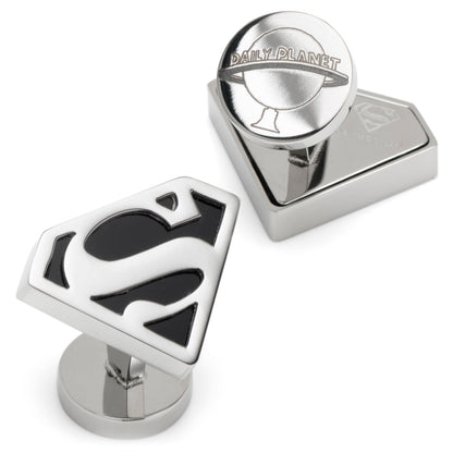 DC Superman Black Onyx Stainless Steel Cufflinks by Cufflinks.com