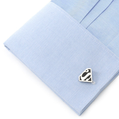 DC Superman Black Onyx Stainless Steel Cufflinks by Cufflinks.com