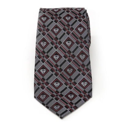 DC Superman Geometric Gray Silk Men&