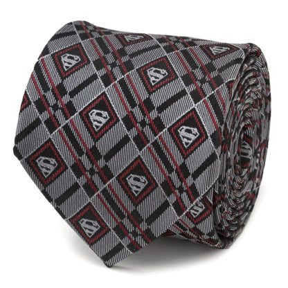 DC Superman Geometric Gray Silk Men&