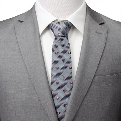 DC Superman Gray Plaid Tie by Cufflinks.com