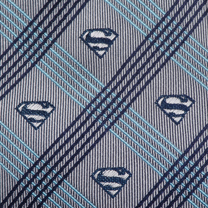 DC Superman Gray Plaid Tie by Cufflinks.com
