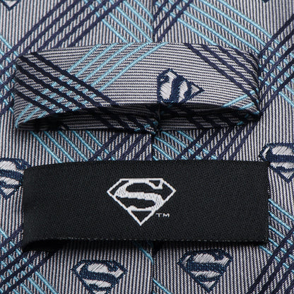 DC Superman Gray Plaid Tie by Cufflinks.com