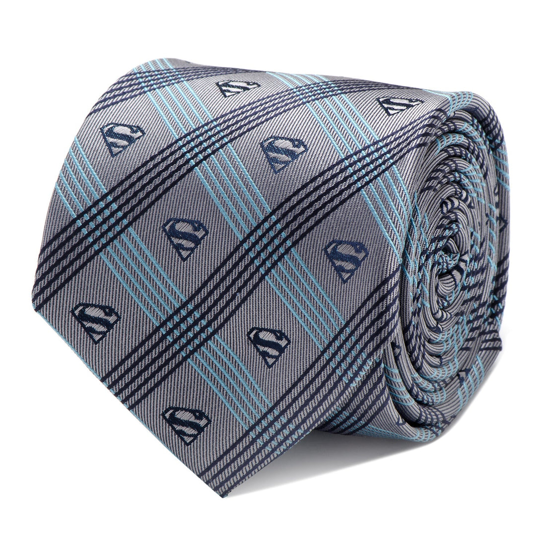 DC Superman Gray Plaid Tie by Cufflinks.com