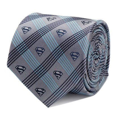 DC Superman Gray Plaid Tie by Cufflinks.com
