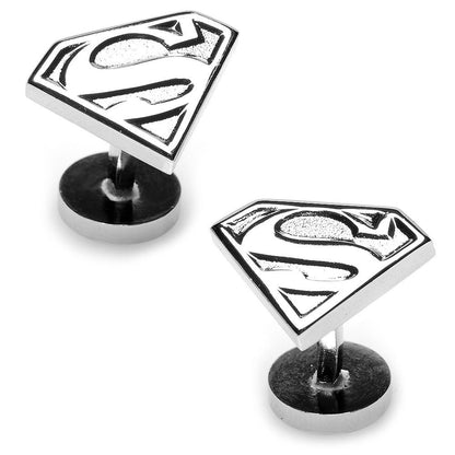 DC Superman Shield Silver Cufflinks by Cufflinks.com