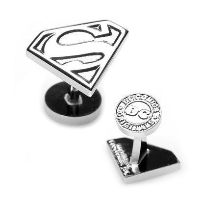 DC Superman Shield Silver Cufflinks by Cufflinks.com
