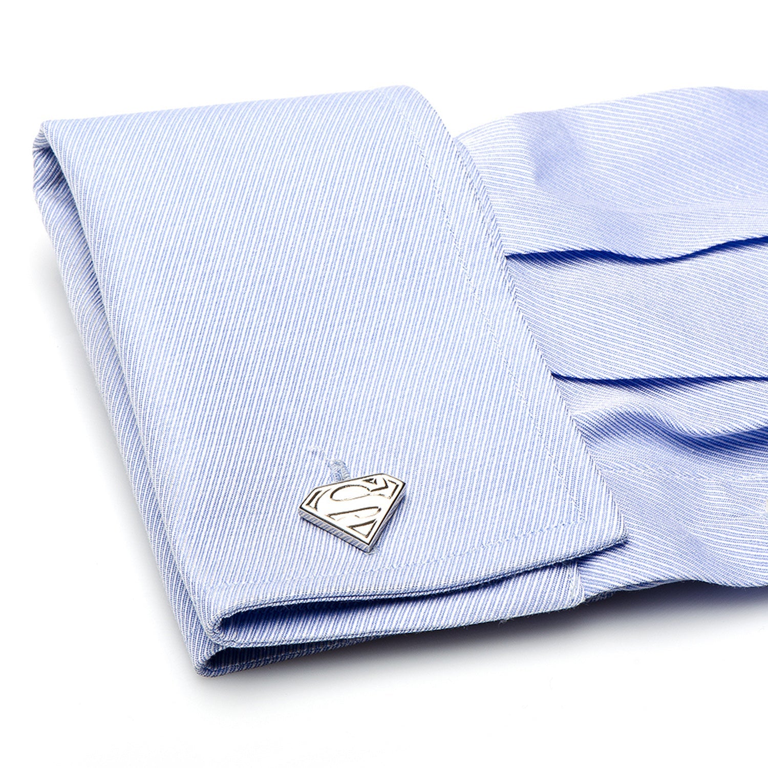DC Superman Shield Silver Cufflinks by Cufflinks.com