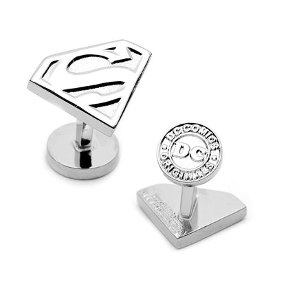 DC Superman Shield Silver Cufflinks by Cufflinks.com