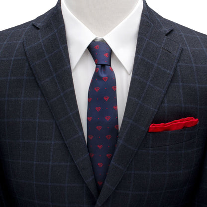 DC Superman Shield Navy and Red Dot Tie by Cufflinks.com