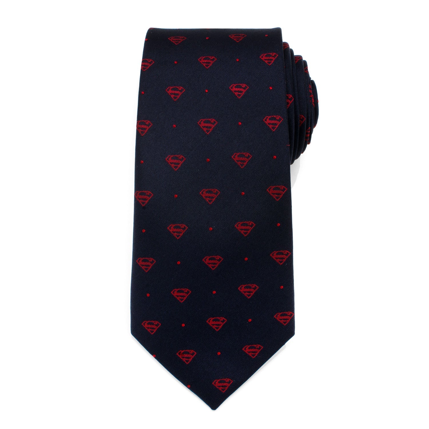 DC Superman Shield Navy and Red Dot Tie by Cufflinks.com