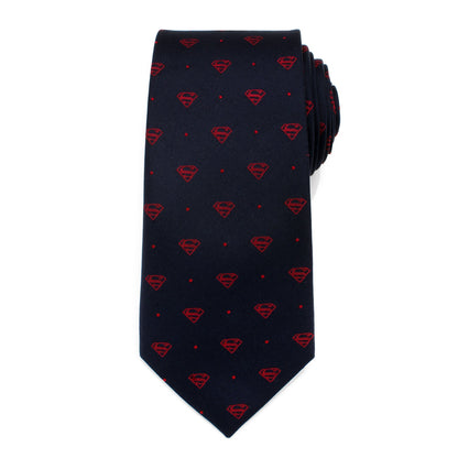 DC Superman Shield Navy and Red Dot Tie by Cufflinks.com