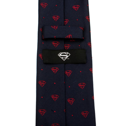 DC Superman Shield Navy and Red Dot Tie by Cufflinks.com