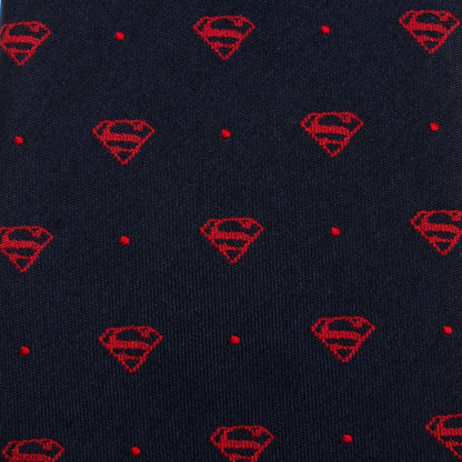 DC Superman Shield Navy and Red Dot Tie by Cufflinks.com