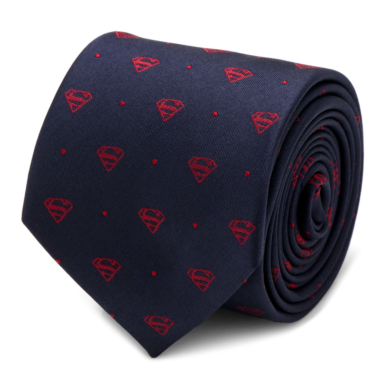 DC Superman Shield Navy and Red Dot Tie by Cufflinks.com