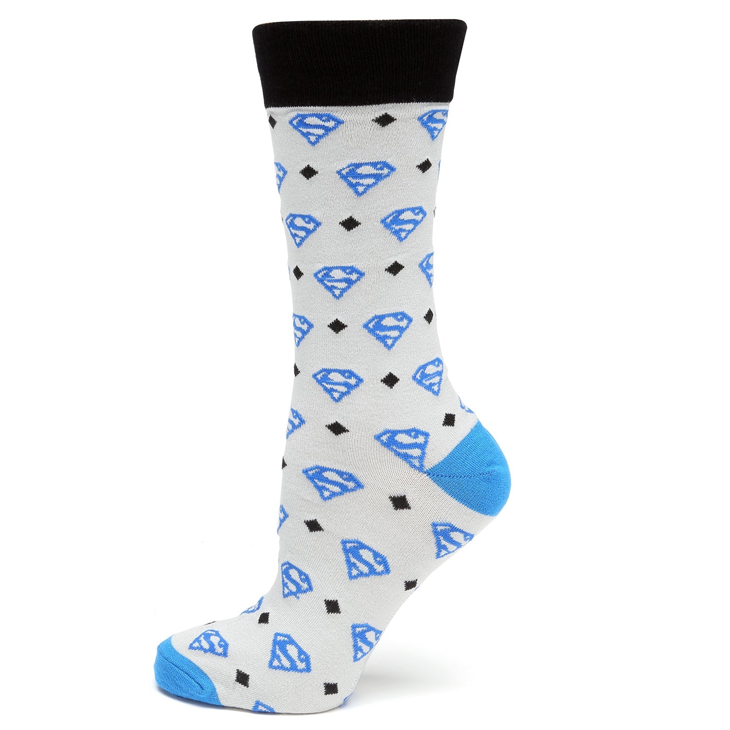 DC Superman Diamond Gray Socks by Cufflinks.com
