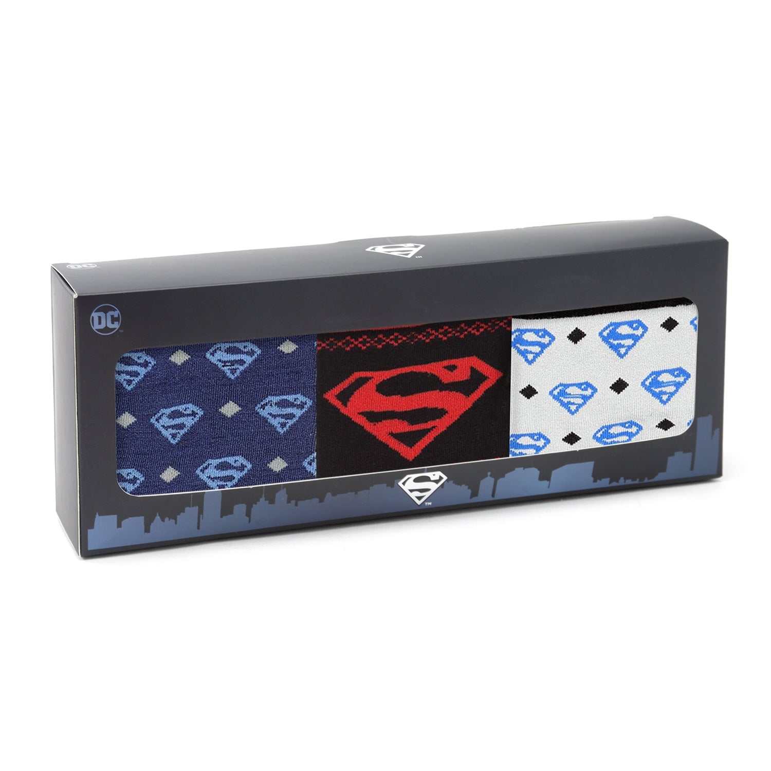 DC Superman 3 Pair Sock Gift Set by Cufflinks.com