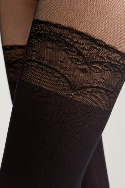 Fantasy Tights Conte Delight - Lace Panties Stockings Imitation  DestGlow
