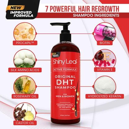 DHT Blocker Hair Loss Shampoo 16 oz, Active Formula For Hair Growth With Biotin