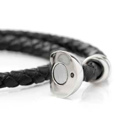 Disney Mickey Silhouette Black Double Wrapped Leather Bracelet by Cufflinks.com